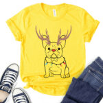 buldog-t-shirt-for-women-yellow