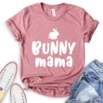 bunny mama t shirt for women heather mauve