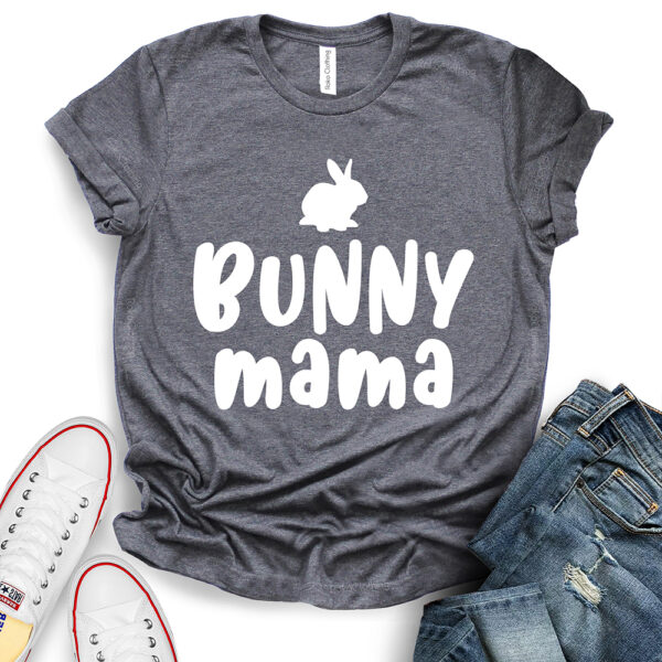 bunny mama t shirt heather dark grey