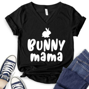 Bunny Mama T-Shirt V-Neck for Women 2
