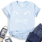 cat kitty t shirt baby blue