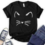 cat kitty t shirt for women black