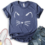 cat kitty t shirt heather navy