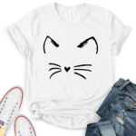 cat kitty t shirt white