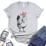 chicken t shirt for women heather light grey
