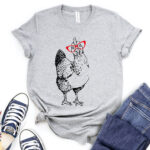 chicken t shirt heather light grey