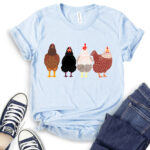 chickens t shirt baby blue