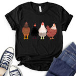 chickens t shirt for women black