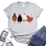 chickens t shirt for women heather light grey