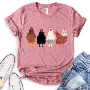 chickens t shirt for women heather mauve