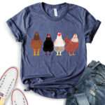 chickens t shirt for women heather navy