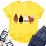 chickens t shirt for women yellow