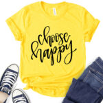 choose happy t shirt for women yellow