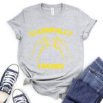classicaly trained t shirt for women heather light grey