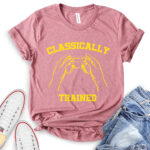 classicaly trained t shirt for women heather mauve