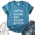 coffee scrubs t shirt for women heather deep teal