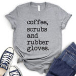 coffee scrubs t shirt for women heather light grey