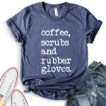 coffee scrubs t shirt for women heather navy