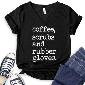 Coffee Scrubs T-Shirt V-Neck for Women 2