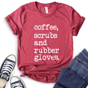 Coffee Scrubs T-Shirt V-Neck for Women