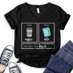coffee-t-shirt-for-women-v-neck-black