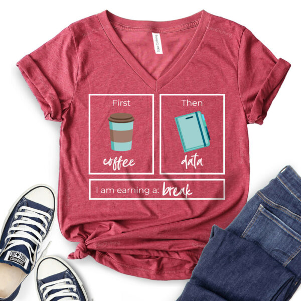 coffee-t-shirt-for-women-v-neck-heather-cardinal