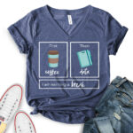 coffee-t-shirt-for-women-v-neck-heather-navy