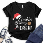 cookie-baking-crew-t-shirt-v-neck-for-women-black