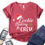 cookie-baking-crew-t-shirt-v-neck-for-women-heather-cardinal