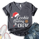 cookie-baking-crew-t-shirt-v-neck-for-women-heather-dark-grey