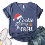 cookie-baking-crew-t-shirt-v-neck-for-women-heather-navy