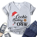 cookie-baking-crew-t-shirt-v-neck-for-women-light-grey