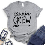 cousin crew t shirt for women heather light grey