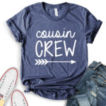 cousin crew t shirt for women heather navy