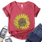 create your own sunshine t shirt v neck for women heather cardinal