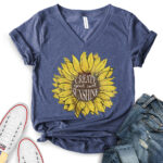 create your own sunshine t shirt v neck for women heather navy