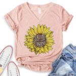 create your own sunshine t shirt v neck for women heather peach