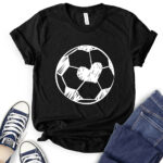 cute soccer t shirt for women black