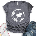 cute soccer t shirt for women heather dark grey
