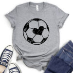 cute soccer t shirt for women heather light grey