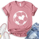 cute soccer t shirt for women heather mauve