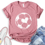 cute soccer t shirt heather mauve