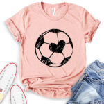 cute soccer t shirt heather peach