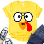 cute turkey t shirt for women yellow