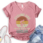 cycling dad like a regular dad but cooler t shirt v neck for women heather mauve
