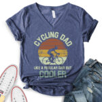 cycling dad like a regular dad but cooler t shirt v neck for women heather navy