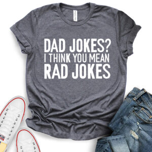 dad jokes t shirt heather dark grey