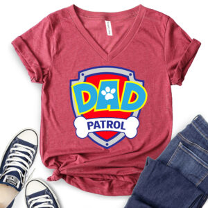 Dad Partol T-Shirt V-Neck for Women