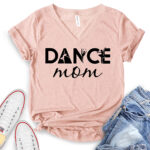 dance mom t shirt v neck for women heather peach