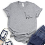 dinosaur t shirt for women heather light grey
